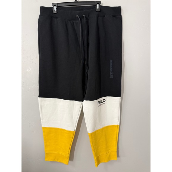 Polo Ralph Lauren Other - Polo Ralph‎ Lauren Mens Black/Yellow Colorblock Logo Double Knit Jogger Pant 1XB
